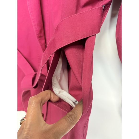 Vintage London Fog Fuchsia Trench Coat Women Size 14 Reg - Picture 3 of 12